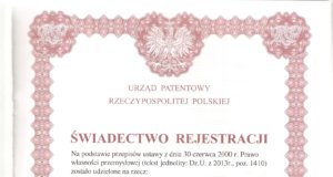 Drugi wzór przemysłowy na Urządzenie do mocowania słupów wirowanych na zestawach transportowych!