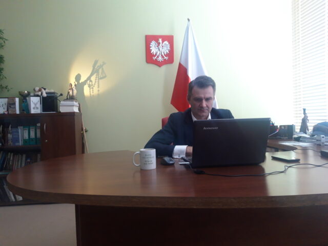 dr Mariusz Miąsko podczas video posiedzenia Rady Przedsiębiorców z Ministerstwami