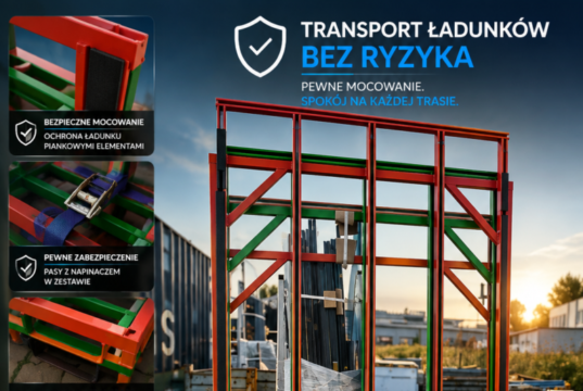 Stojaki typu „L” – Light Glass „MiNi”- przeznaczone do transportu szkła zespolonego w transporcie drogowym, lotniczym i morskim